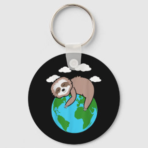 Mother Earth Sloth Pro Environment Cool Earth Day  Key Ring