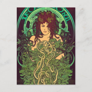 Mother Earth Stained Glass Postcard