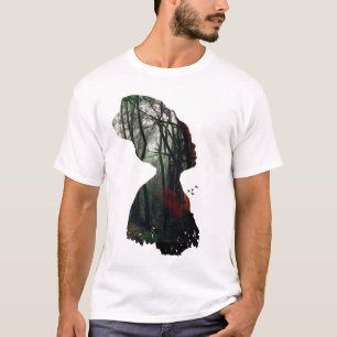 Mother Earth Woman and Forest Double Exposure T-Shirt