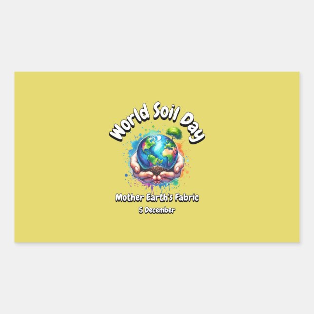 Mother Earth's Fabric.  World Soil Day  Rectangular Sticker (Front)