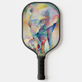 Mother Elephant and Baby Pickleball Paddle