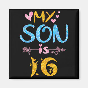 Mother father mom dad happy birthday son is 16 magnet