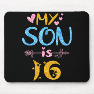Mother father mom dad happy birthday son is 16 mouse pad