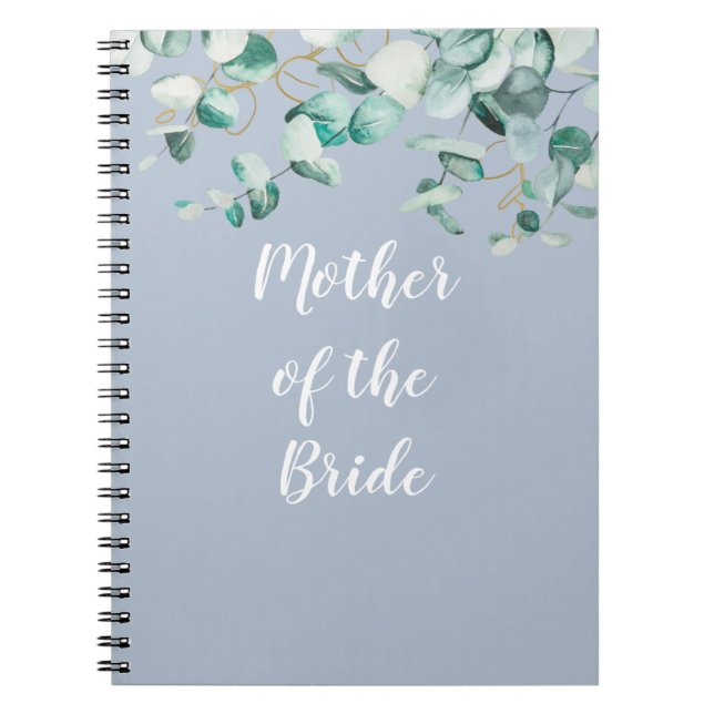 Mother Father of the Bride Personalised Dusty Blue Notebook (Front)