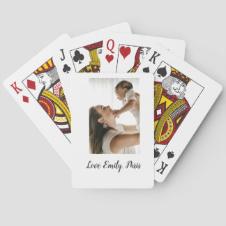 mother father photo name family holiday gifts pare playing cards