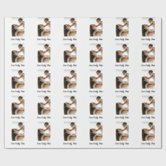 mother father photo name family holiday gifts pare wrapping paper