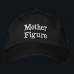 Mother Figure Gift for Dad Meme Funny Christmas Embroidered Hat<br><div class="desc">Mother Figure baseball dad hat,  funny girl embroidered ball cap,  Christmas gift for mum birthday,  custom embroidery sarcastic joke humour,  adjustable hat for girlfriend daughter,  gen z meme humour silly,  women nerdy wife black present,  from husband boyfriend him mum,  personalised her mother's day minimalist,  comedy quote new anniversary Valentine's</div>