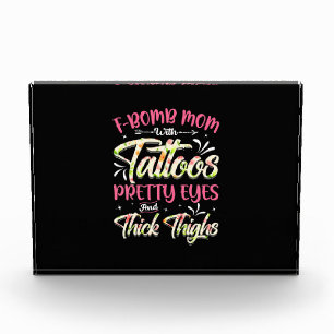 Mother Florals F-Bomb Mum With Tattoos Birthday Photo Block