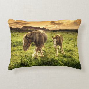 Mother & Foal Horse Decorative Cushion