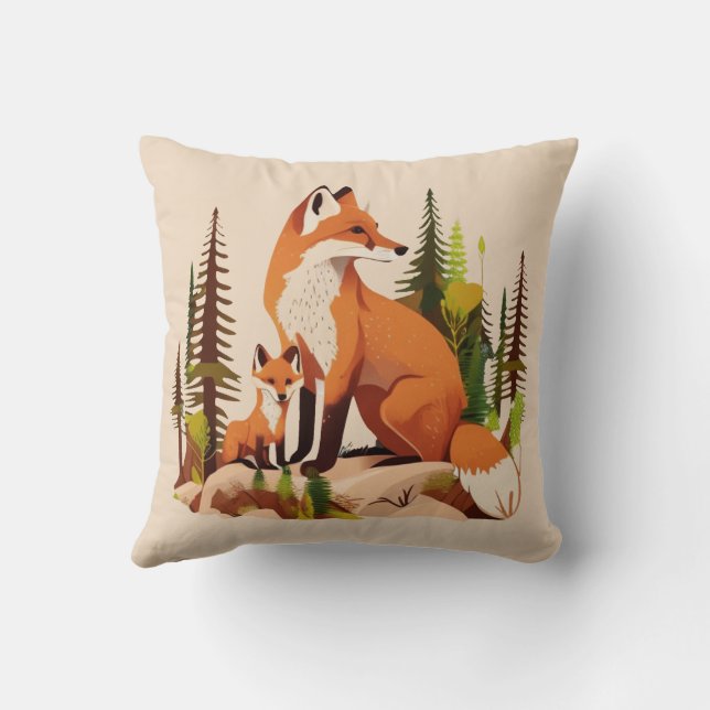 Mother Fox and kit Cushion (Back)