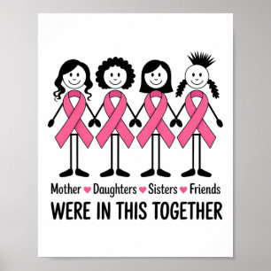 Mother Friends Kids Breast Cancer Awareness Family Poster