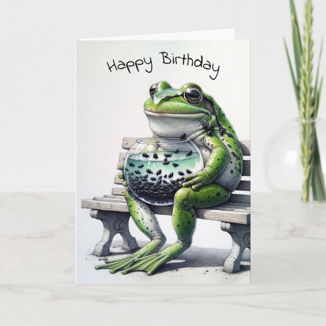 Mother Frog With Tadpoles In Fishbowl Card (Front)