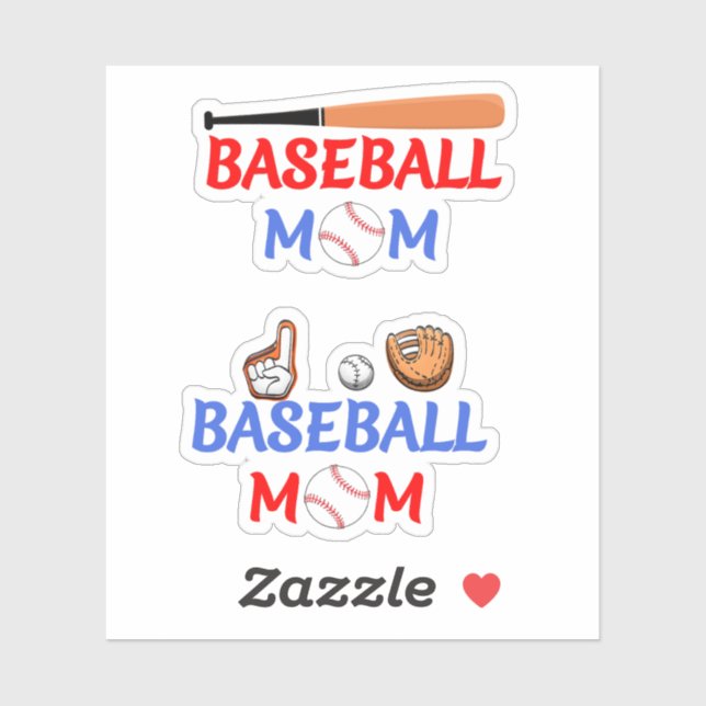 Mother Gift, Baseball Mum Stickers  (Sheet)