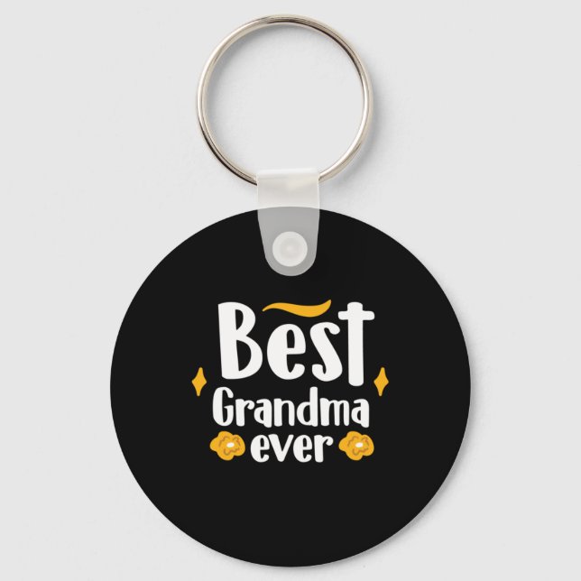 Mother Gift Best Grandma Ever Key Ring (Front)