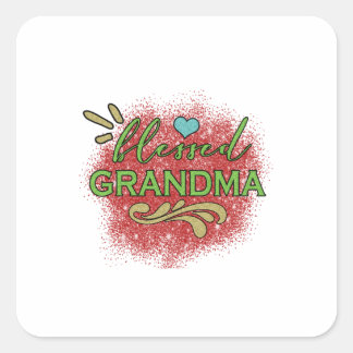 Mother Gift Blessed Grandma Square Sticker