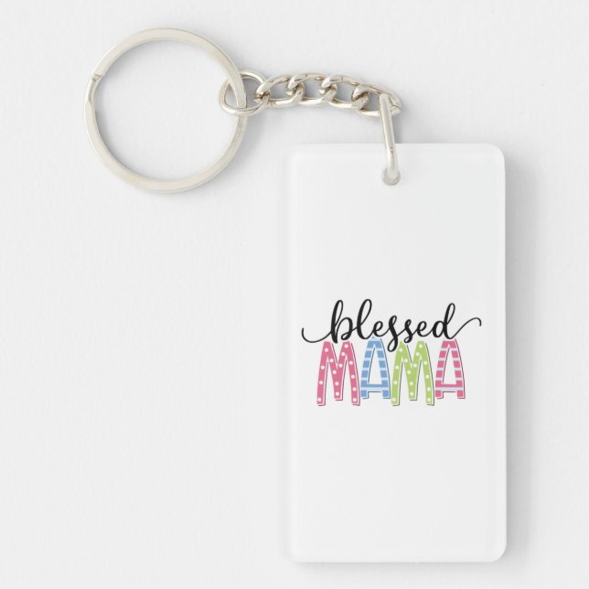 Mother Gift Blessed Mama Key Ring (Front)