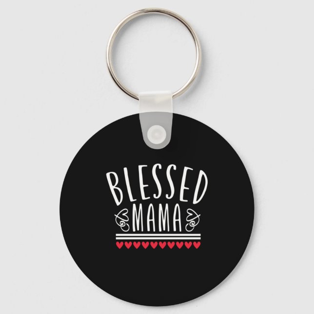 Mother Gift Blessed Mama Key Ring (Front)
