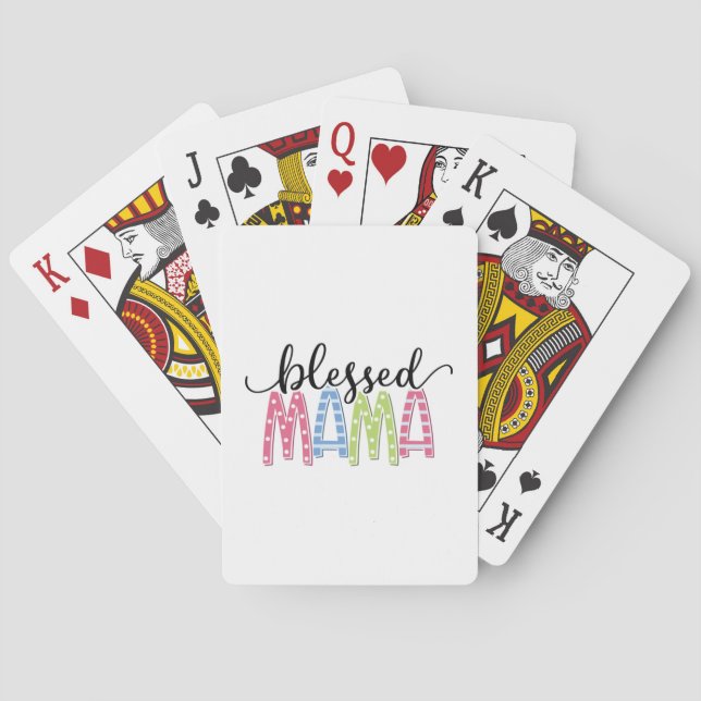 Mother Gift Blessed Mama Playing Cards (Back)
