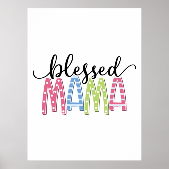 Mother Gift Blessed Mama Poster (Front)