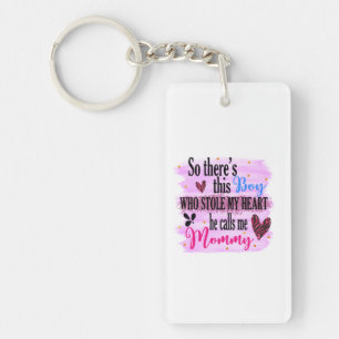 Mother Gift He Calls Me Mummy Key Ring