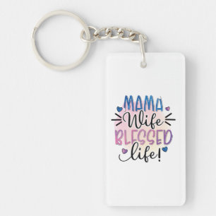 Mother Gift Mama Wife Blessed Life Key Ring