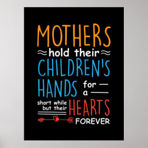 Mother Gift Mothers Hold Their Children Hands Poster