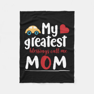 Mother Gift My Greatest Blessings Call Me Mom Fleece Blanket
