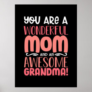 Mother Gift   Proud Wonderful Mom Birthday Poster