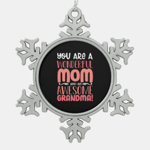 Mother Gift Proud Wonderful Mum Birthday Snowflake Pewter Christmas Ornament