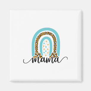 Mother Gift Rainbow Leopard Mama Magnet