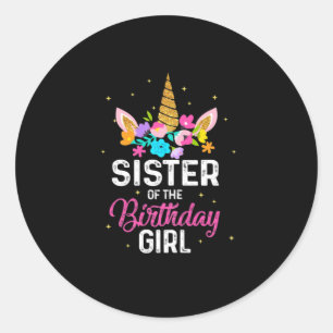 Mother Gift   Sister Of The Birthday Girl Birthday Classic Round Sticker