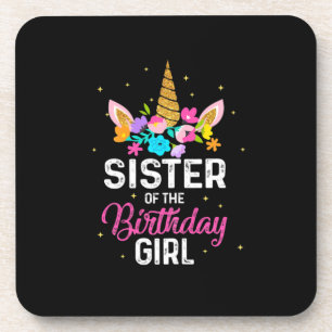 Mother Gift   Sister Of The Birthday Girl Birthday Coaster