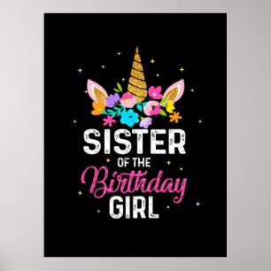 Mother Gift   Sister Of The Birthday Girl Birthday Poster