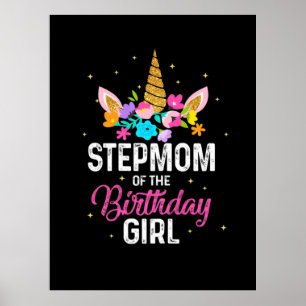 Mother Gift Stepmom Of The Birthday Girl Poster
