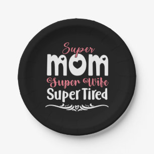 Mother Gift Super Mum Super Wife Paper Plate