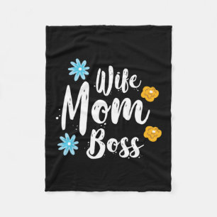 Mother Gift Wife Mum Boss Fleece Blanket