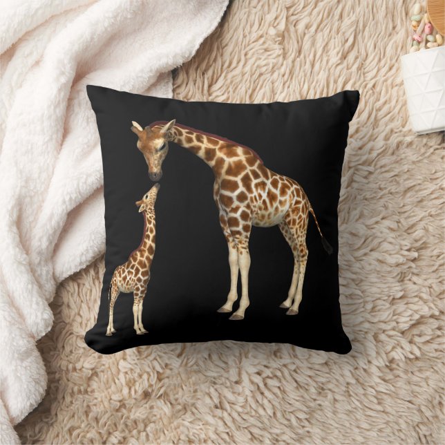 Mother Giraffe and Baby Giraffe Cushion (Blanket)