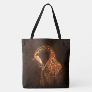 Mother Giraffe and Baby Tote Bag