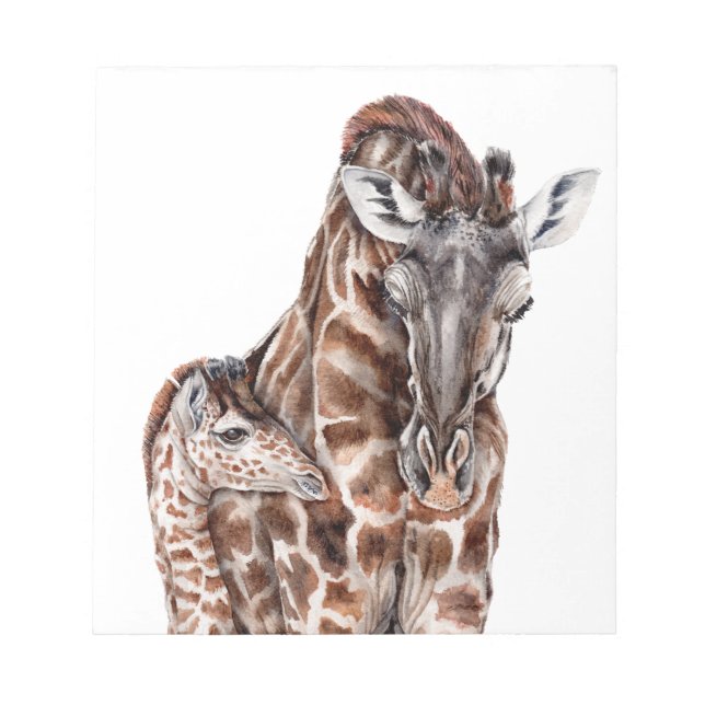 Mother Giraffe with Baby Giraffe Notepad (Front)