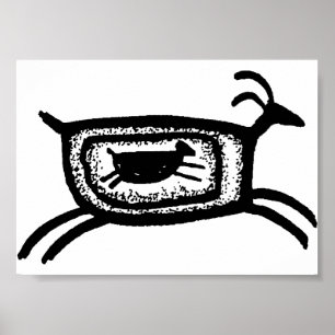 Mother goat-BW Poster