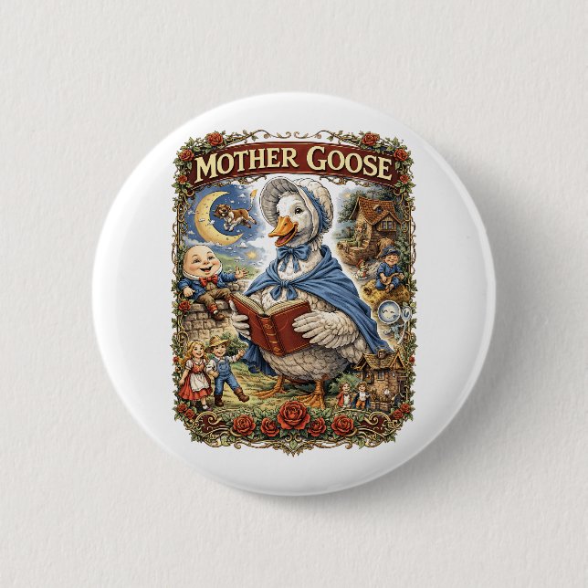 Mother Goose 6 Cm Round Badge (Front)