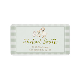 Mother Goose and Gosling Baby Shower Address Label