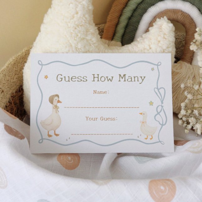 Mother Goose Baby Shower Guess How Many Game Enclosure Card (Creator Uploaded)