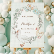 Mother Goose Baby Shower Welcome Sign Template