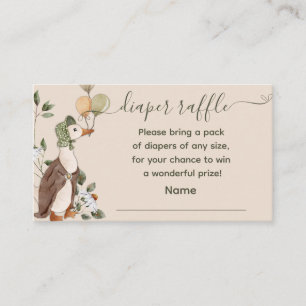 Mother Goose Balloons Diaper Raffle Baby Shower Enclosure Card