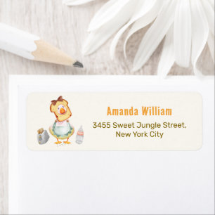 Mother Goose Brunch Baby Shower Return Address Label