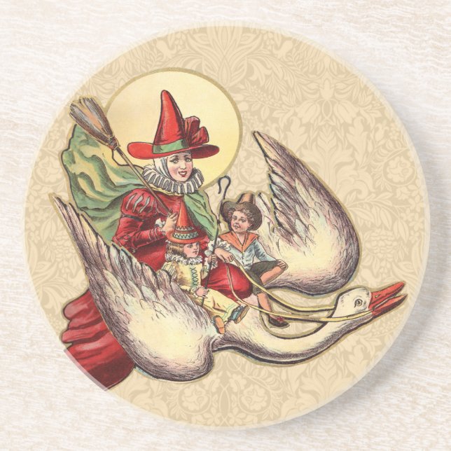 Mother Goose Child Antique Illustration Coaster (Front)