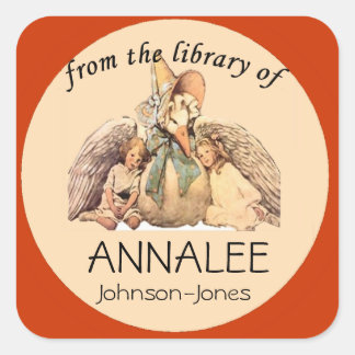 Mother Goose From the Library of Bookplate Square Sticker