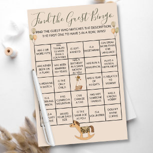 Mother Goose Gender Neutral Baby Shower Bingo Game Flyer