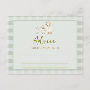 Mother Goose Gosling Baby Shower Advice For Mummy Enclosure Card